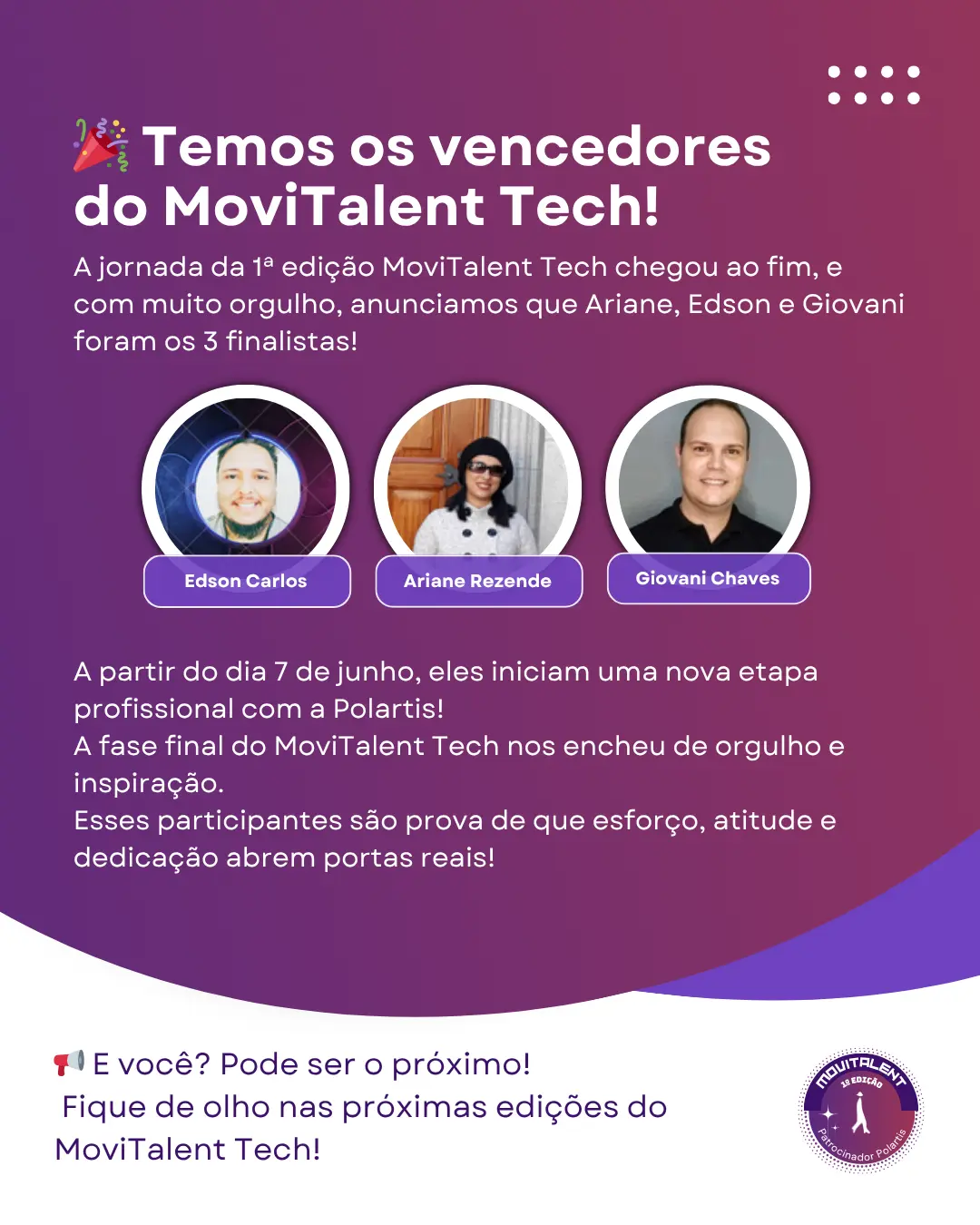 Vencedores do MoviTalent Tech primeira edição